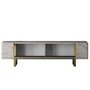 Hanah Home Mueble para TV Travertino y Oro